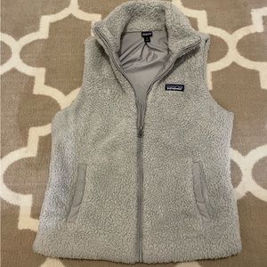 Patagonia Los Gatos Sherpa Fleece Vest Gray Full Zip Size Medium